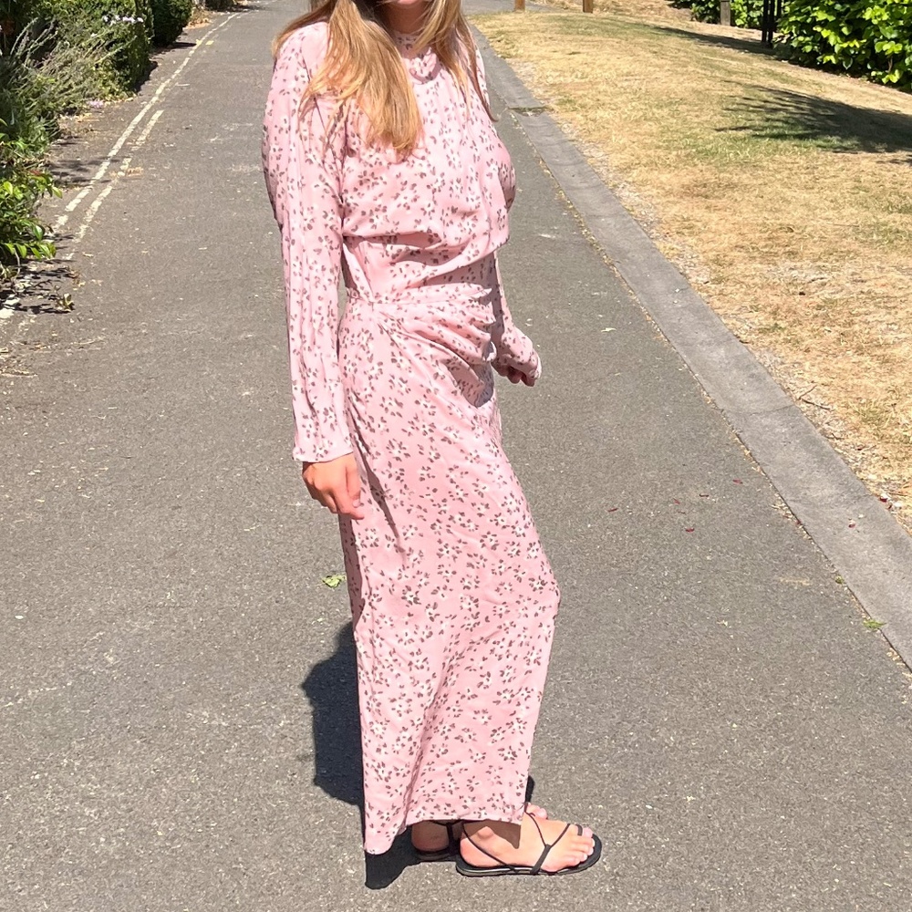 Raey Pink Silk Dress